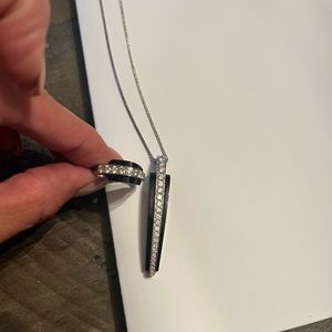 Movado jewelry one of a kind onyx and 2.30 diamond pendant and matching ring